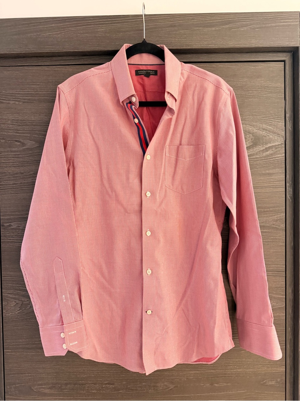 Banana Republic Pink/Red Men's Button-Up Dress Shirt